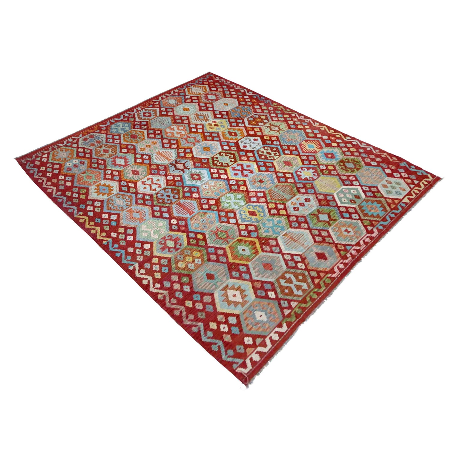 Hand Woven Wool Kelim 8' 2" x 11' 3" ft / 250 x 344 cm - No. R38797
