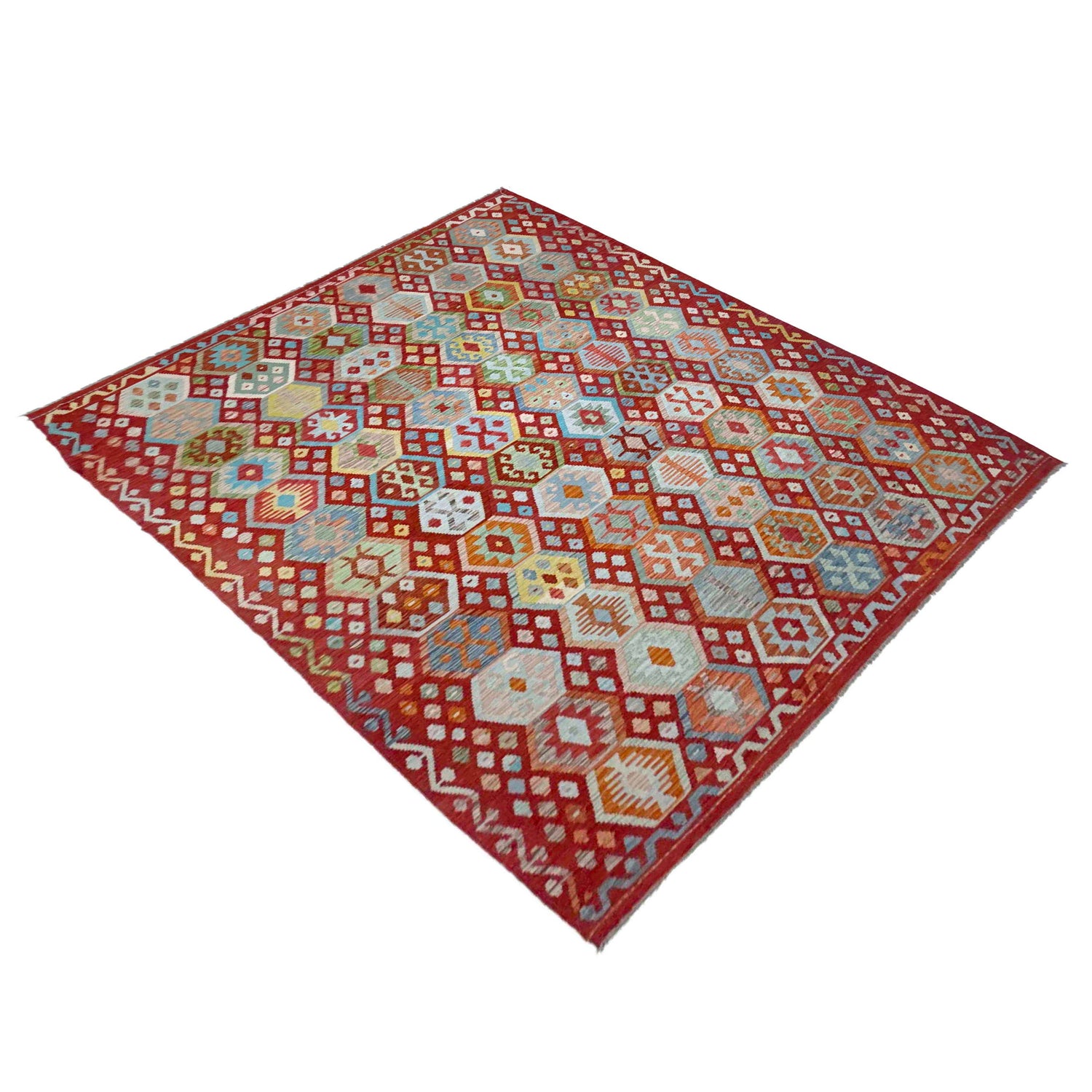 Hand Woven Wool Kelim 8' 2" x 11' 3" ft / 250 x 344 cm - No. R38797