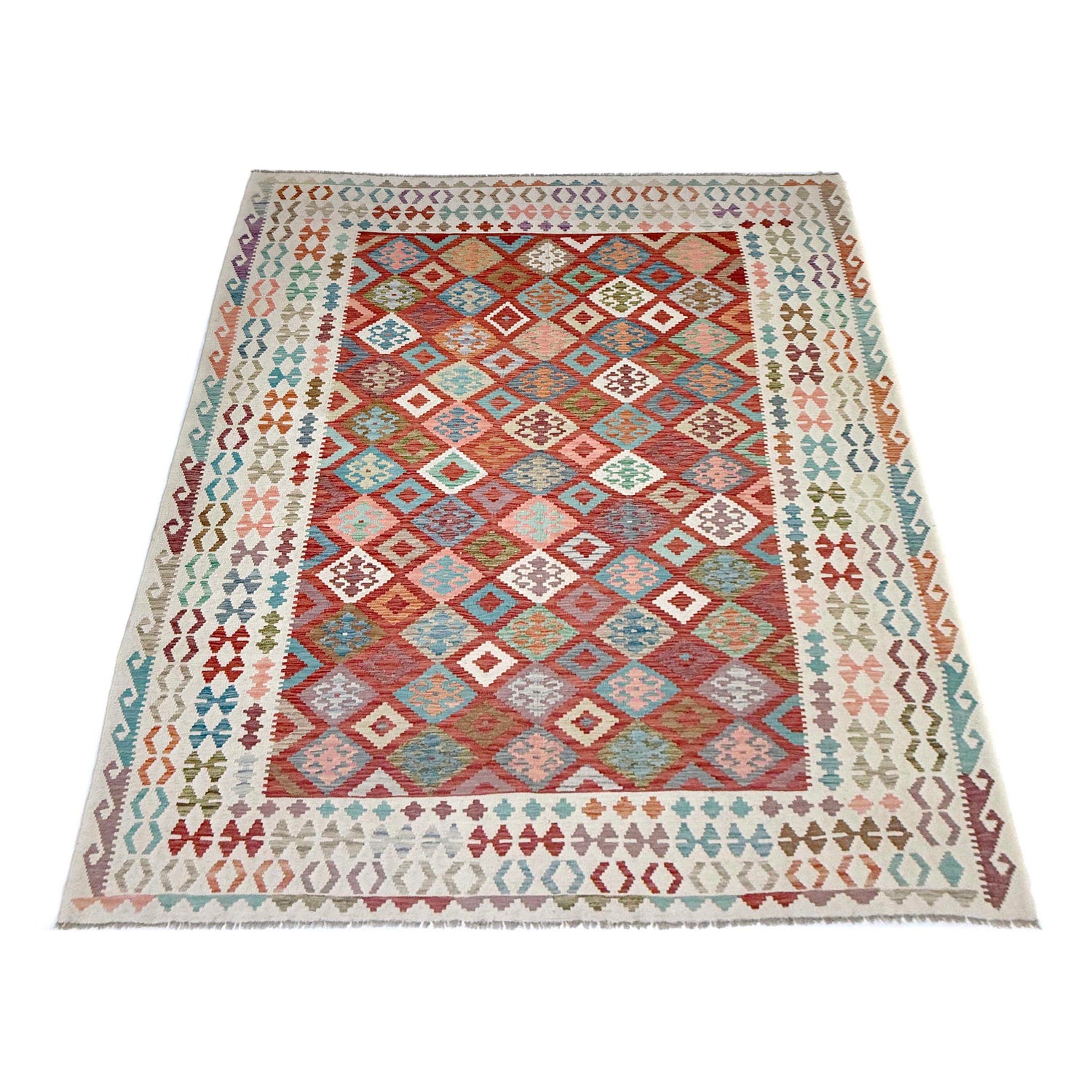 Hand Made Afghan Kilim 8' 2" x 11' 5" ft / 250 x 348 cm - No. R38798