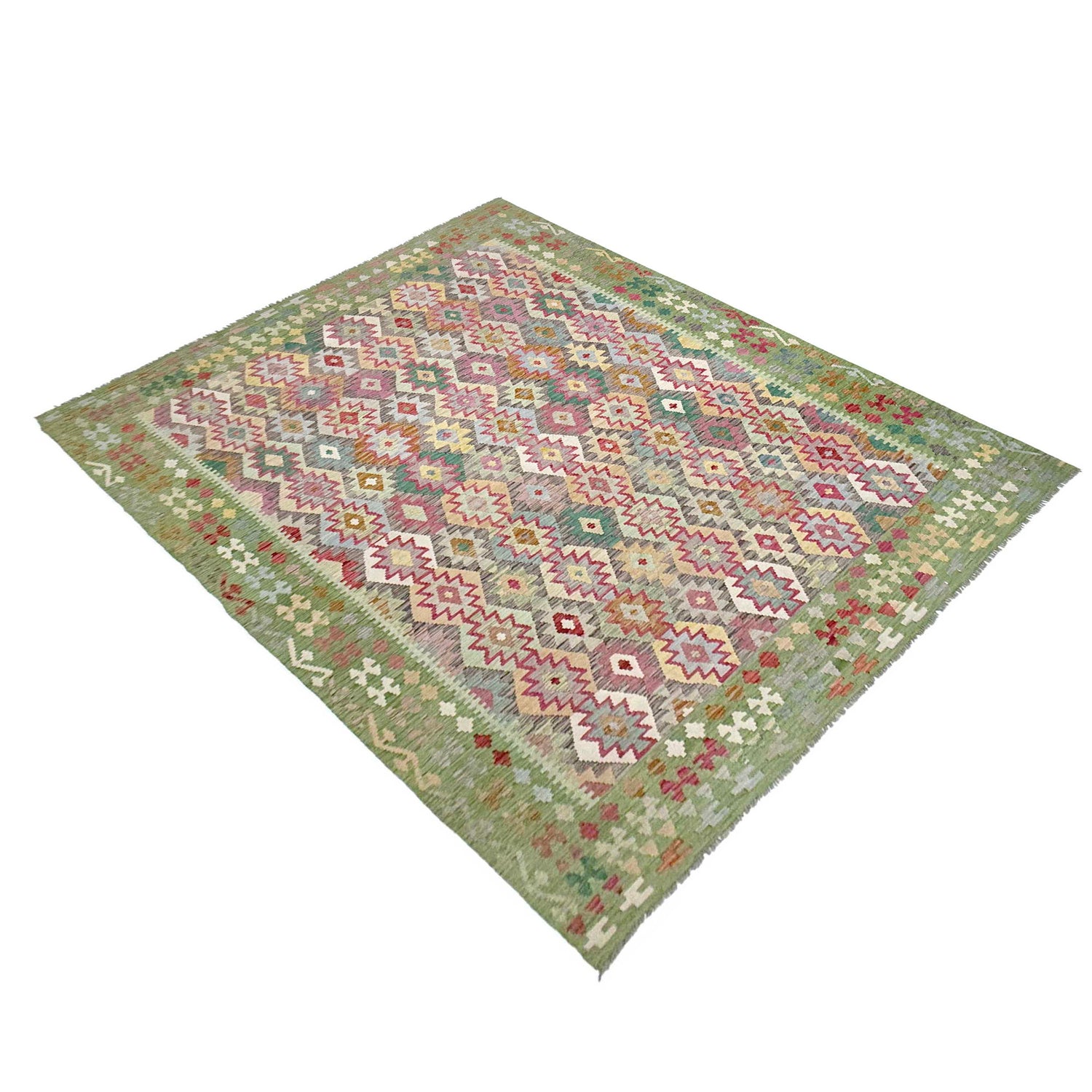 Handmade Turkish Design Wool Kilim 8' 9" x 11' 7" ft / 266 x 353 cm - No. R38799