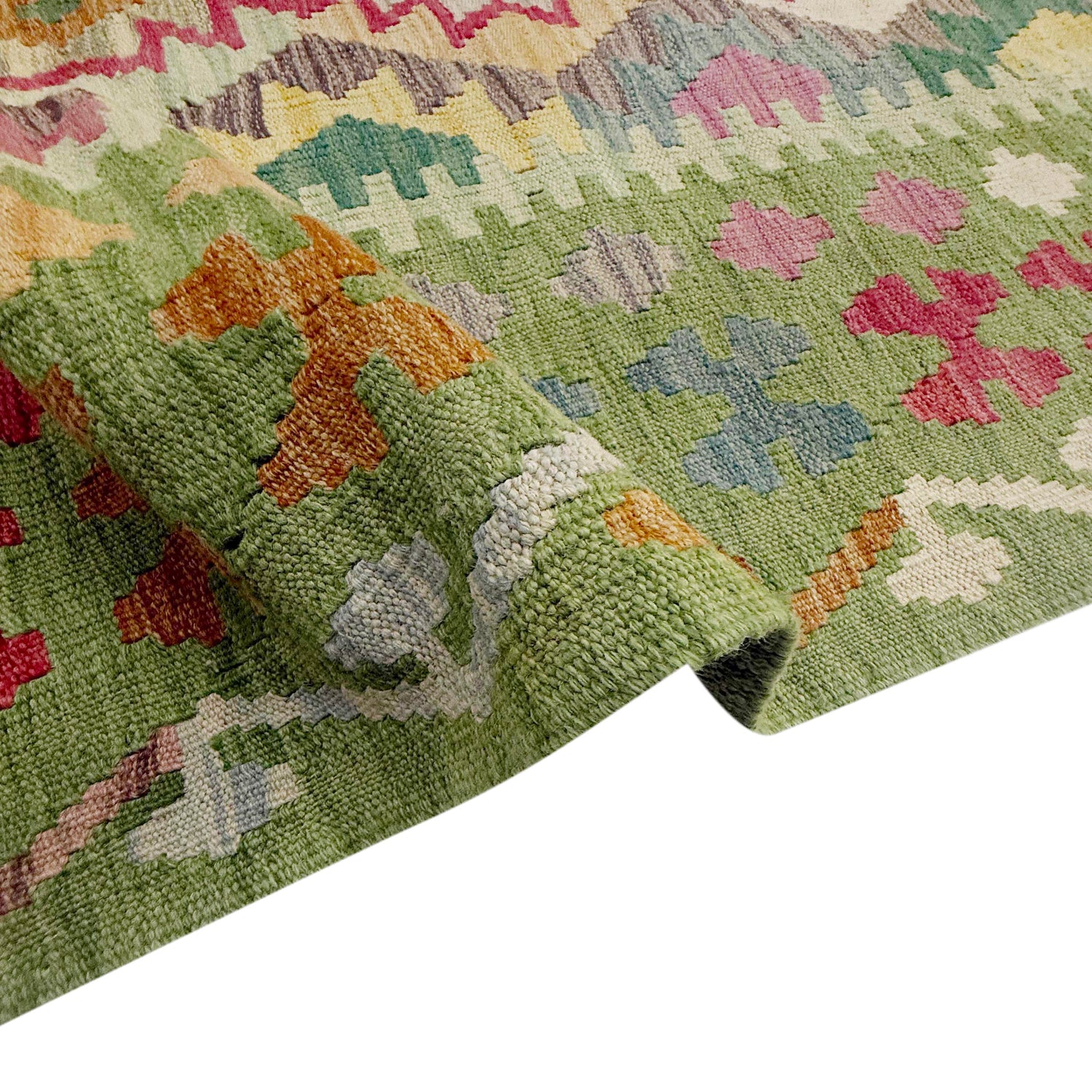 Handmade Turkish Design Wool Kilim 8' 9" x 11' 7" ft / 266 x 353 cm - No. R38799
