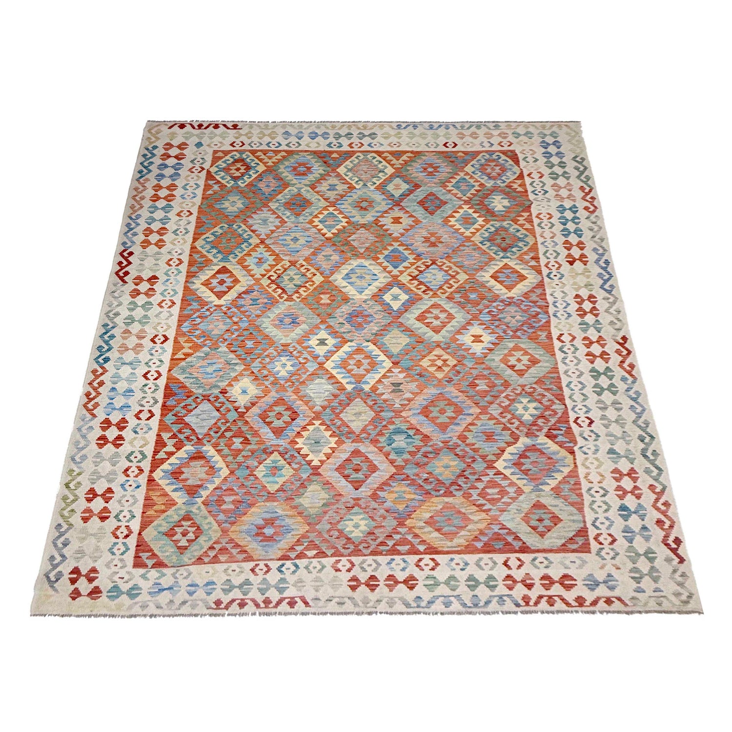 Handmade Vegetable Kilim 7' 11" x 11' 1" ft / 242 x 338 cm - No. R38805