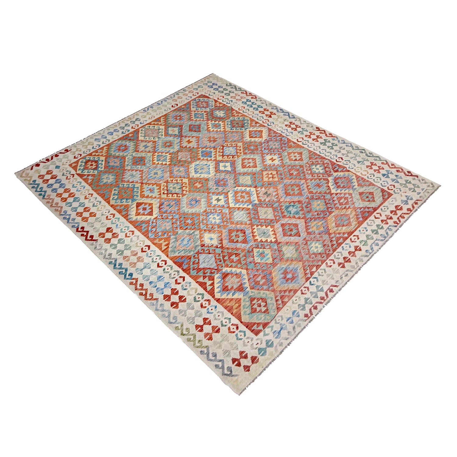 Handmade Vegetable Kilim 7' 11" x 11' 1" ft / 242 x 338 cm - No. R38805