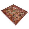 Multi Color ful Flat-Weave Wool Kilim 5' 1" x 6' 11" ft / 155 x 210 cm - No. R38806