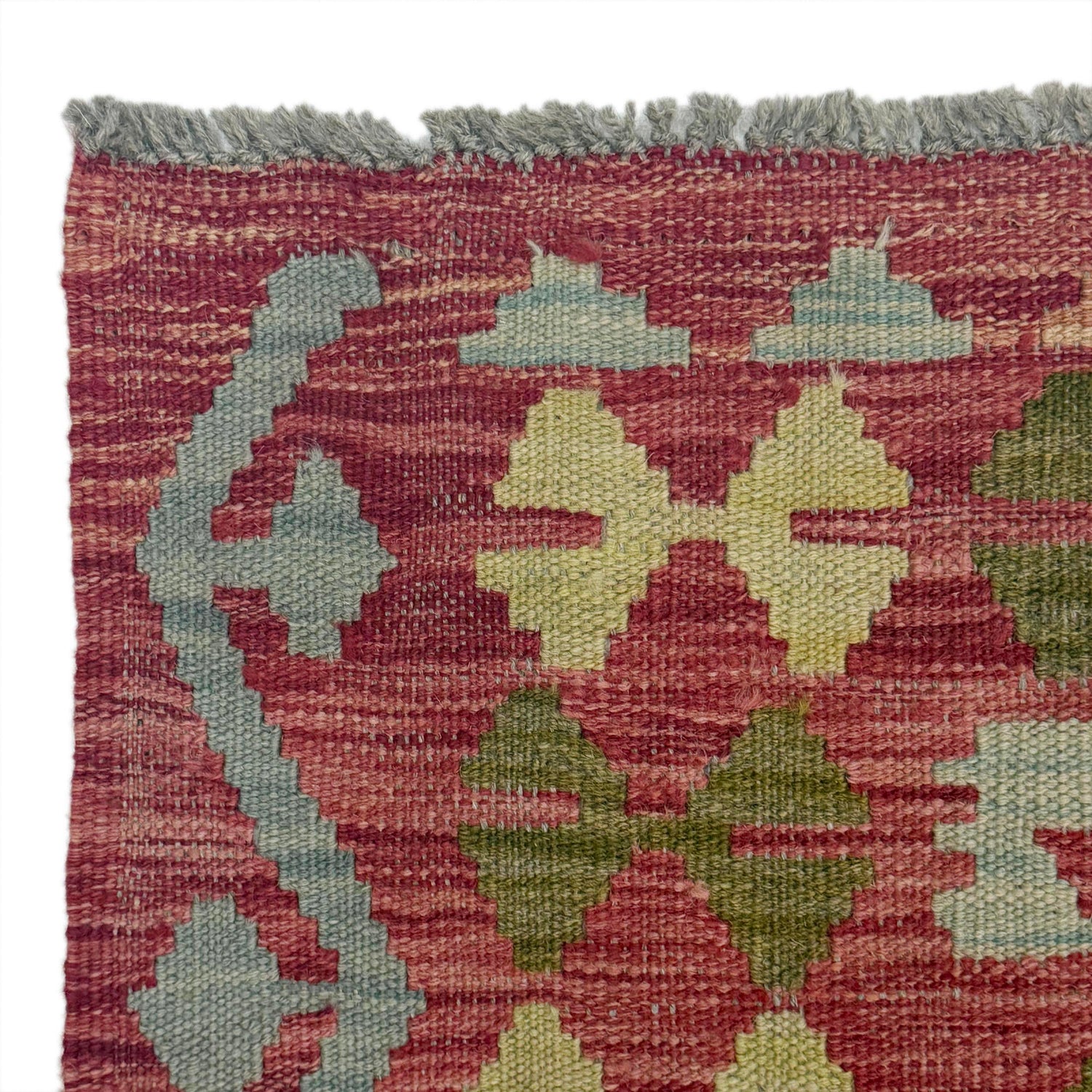 Multi Color ful Flat-Weave Wool Kilim 5' 1" x 6' 11" ft / 155 x 210 cm - No. R38806