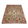 Multi Color ful Flat-Weave Wool Kilim 5' 9" x 7' 11" ft / 175 x 242 cm - No. R38807