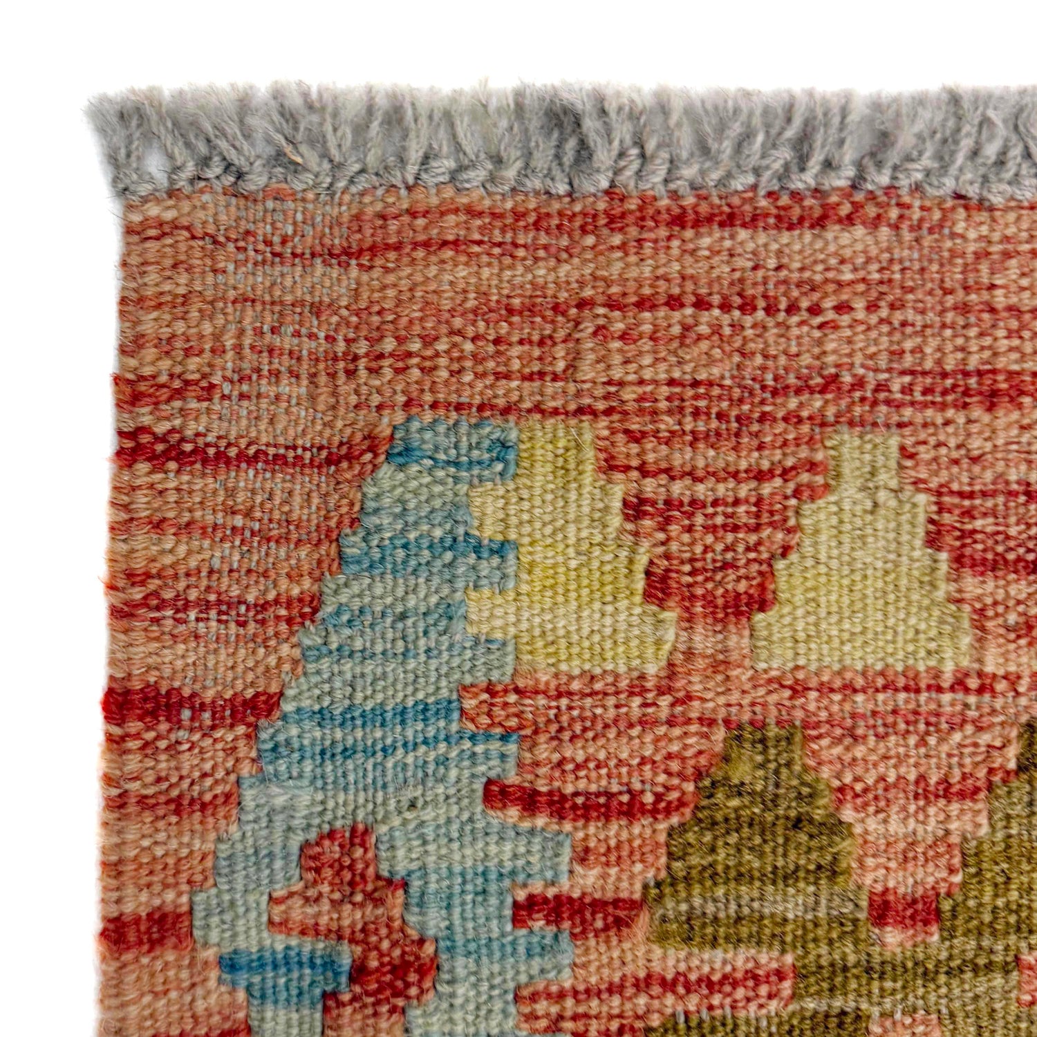 Multi Color ful Flat-Weave Wool Kilim 5' 9" x 7' 11" ft / 175 x 242 cm - No. R38807