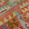 Multi Color ful Flat-Weave Wool Kilim 5' 9" x 7' 11" ft / 175 x 242 cm - No. R38807