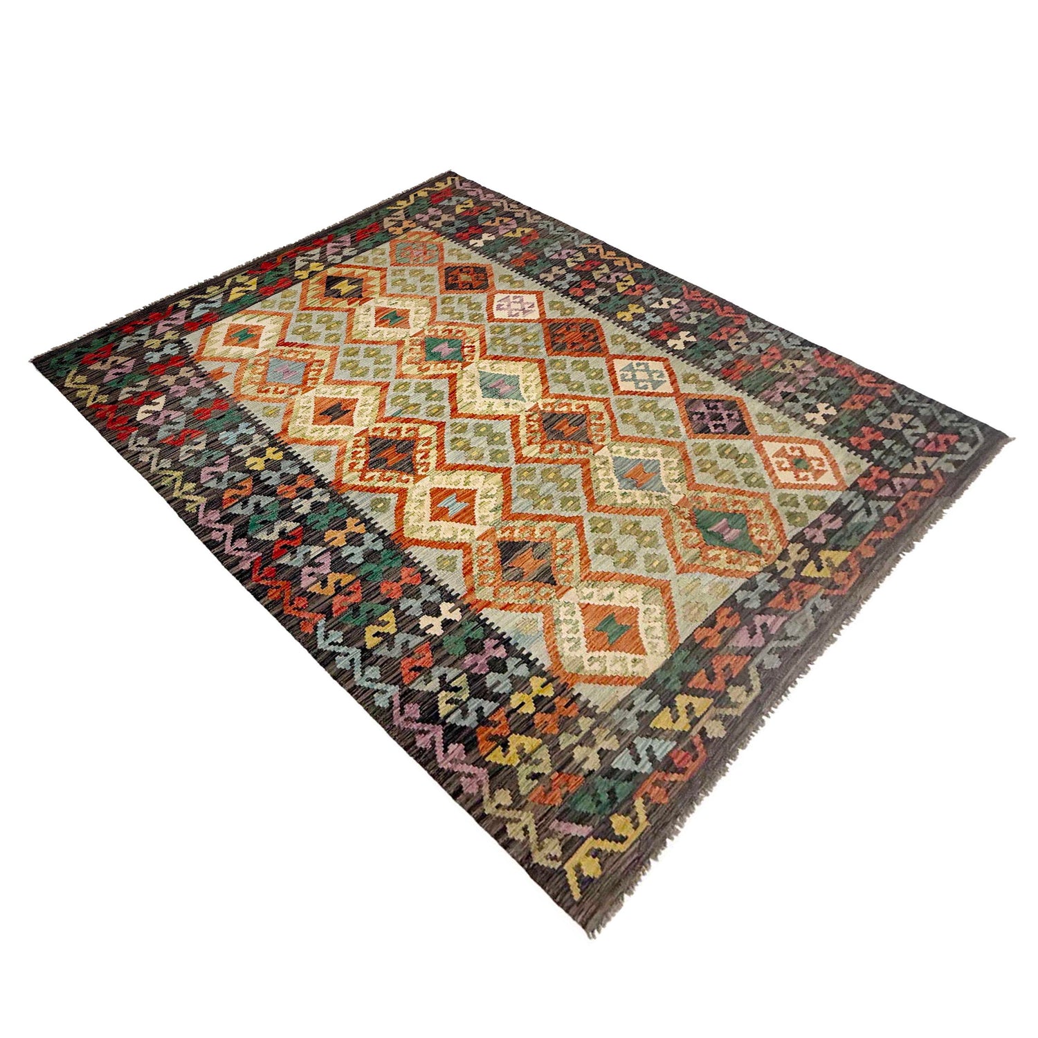 Handmade Vegetable Kilim 5' 7" x 8' 0" ft / 170 x 243 cm - No. R38809