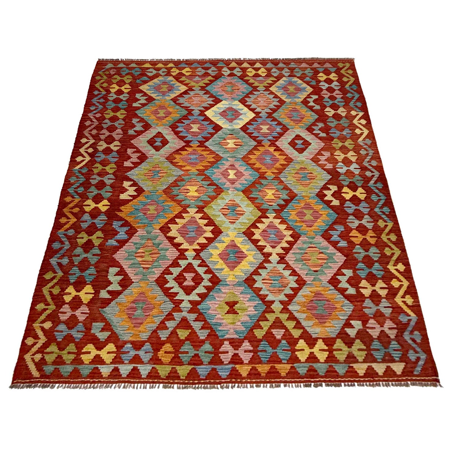 Handmade Vegetable Kilim 4' 9" x 6' 5" ft / 145 x 196 cm - No. R38810