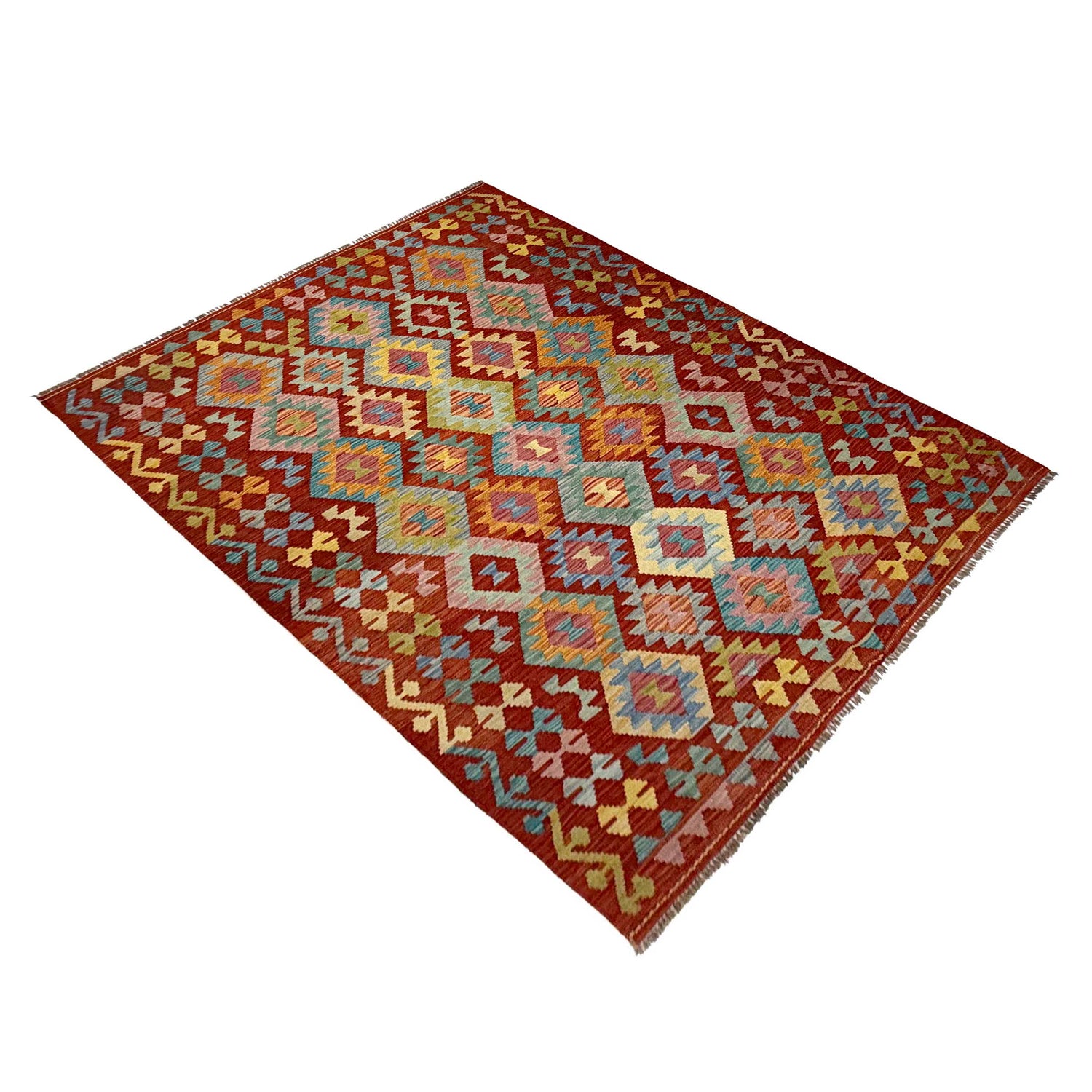 Handmade Vegetable Kilim 4' 9" x 6' 5" ft / 145 x 196 cm - No. R38810