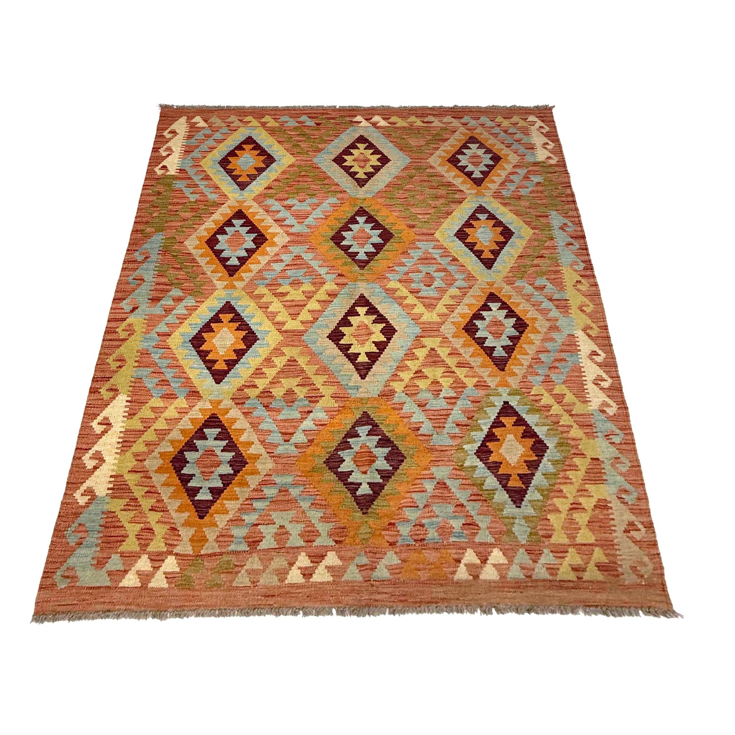 Handmade Vegetable Kelim 4' 7" x 6' 6" ft / 140 x 198 cm - No. R38811