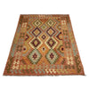 Hand Woven Wool Kelim 4' 7" x 6' 2" ft / 140 x 189 cm - No. R38813