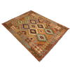 Hand Woven Wool Kelim 4' 7" x 6' 2" ft / 140 x 189 cm - No. R38813