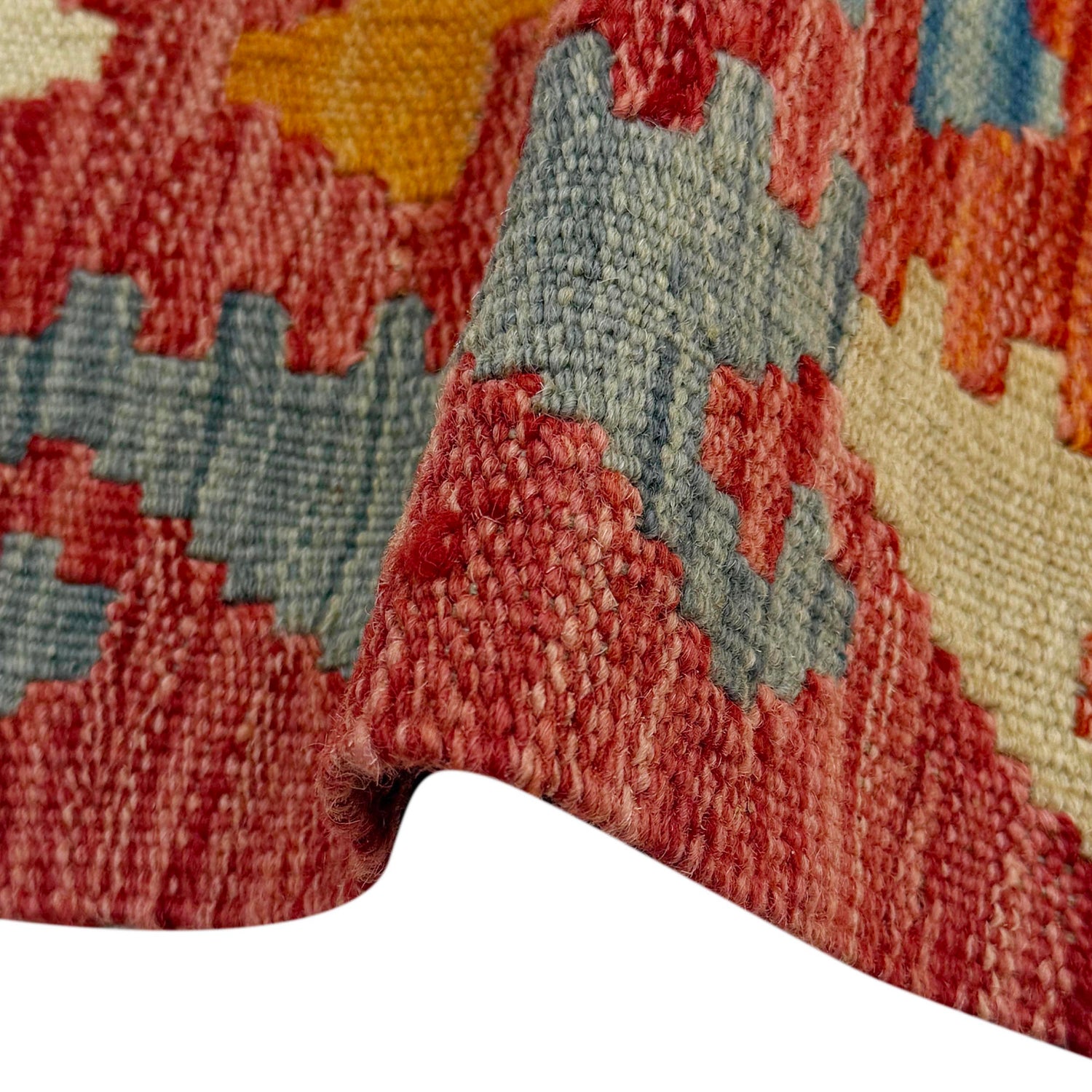 Handmade Turkish Design Wool Kilim 5' 3" x 6' 8" ft / 159 x 202 cm - No. R38814