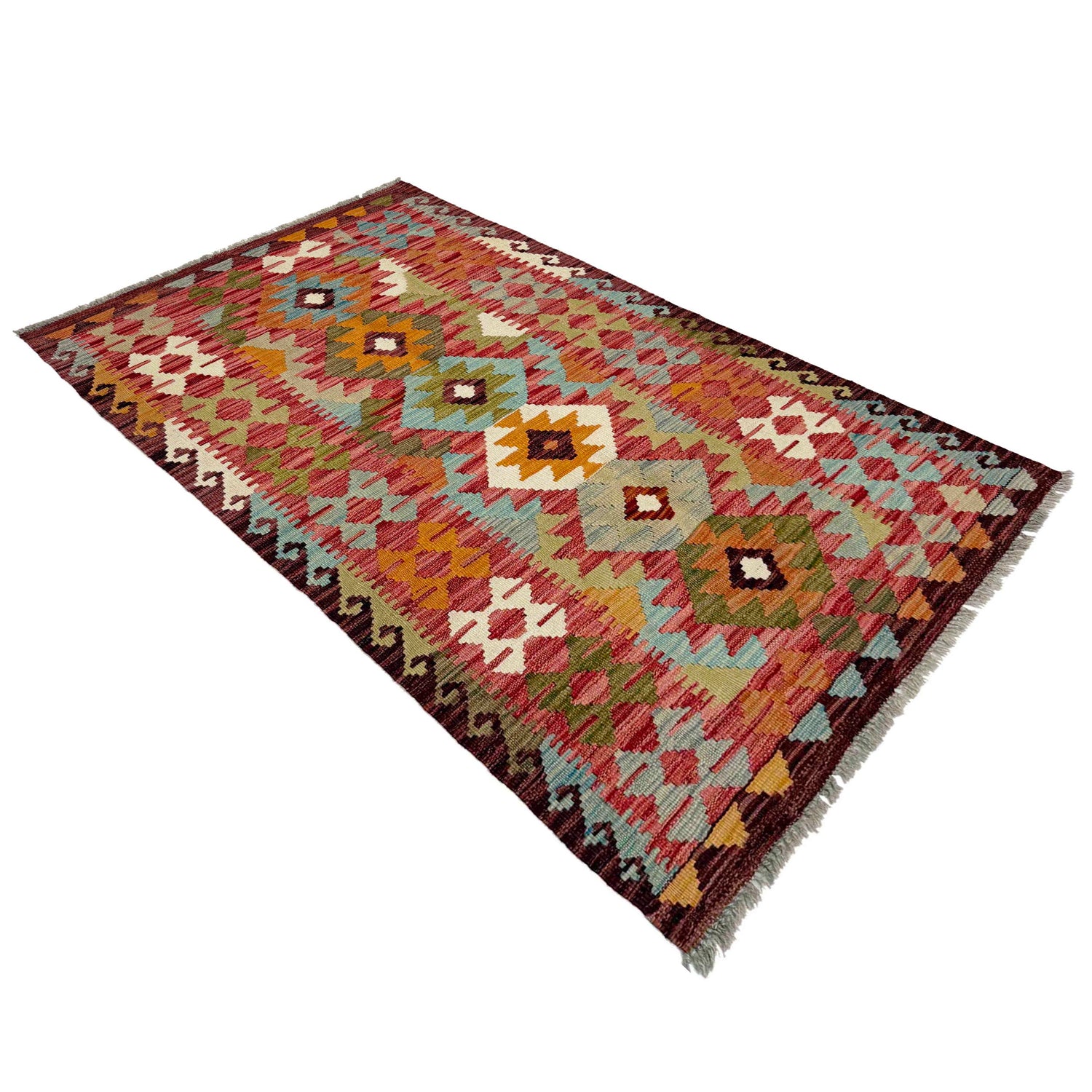 Hand Woven Wool Kelim 2' 9" x 5' 4" ft / 83 x 162 cm - No. R38816