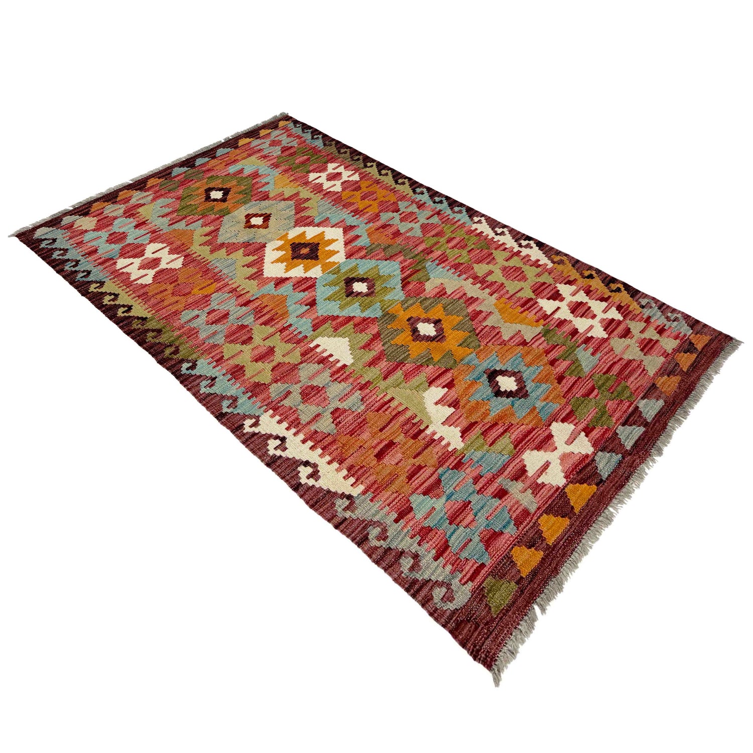 Hand Woven Wool Kelim 2' 9" x 5' 4" ft / 83 x 162 cm - No. R38816