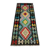Hand Knotted Afghan Style Kilim Runner 2' 2" x 6' 6" ft / 67 x 197 cm - No. R38817