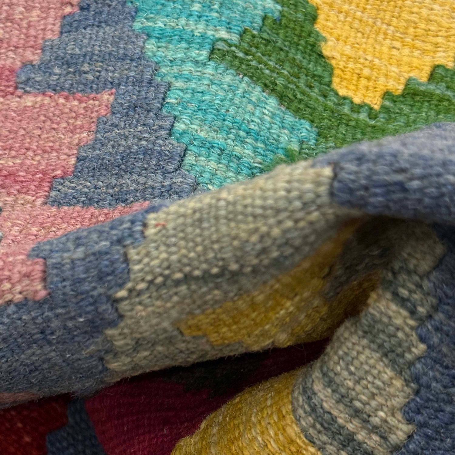 Hand Knotted Afghan Style Kilim Runner 2' 2" x 6' 6" ft / 67 x 197 cm - No. R38817