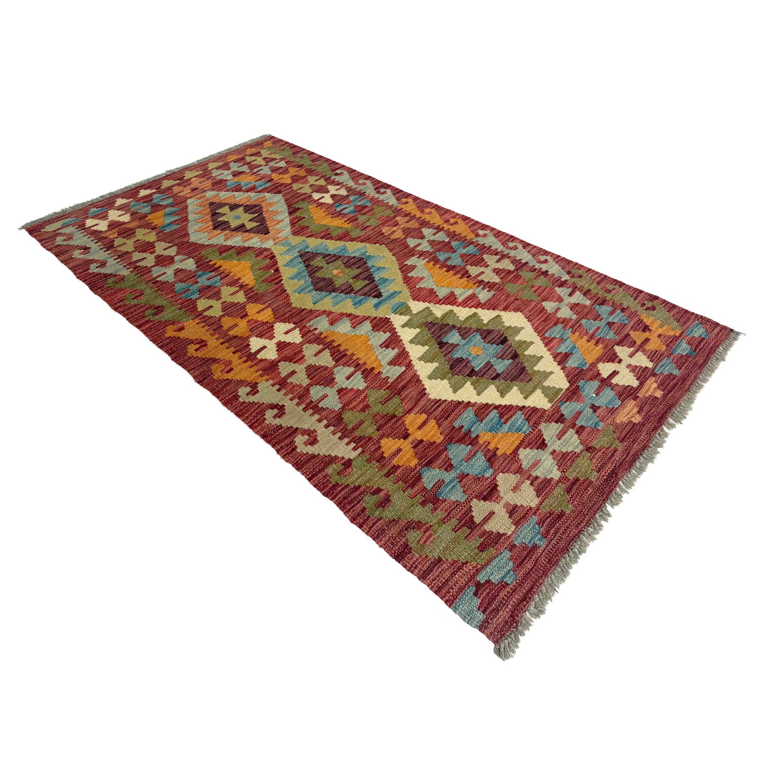 Hand Woven Wool Kelim 2' 10" x 4' 11" ft / 86 x 150 cm - No. R38819