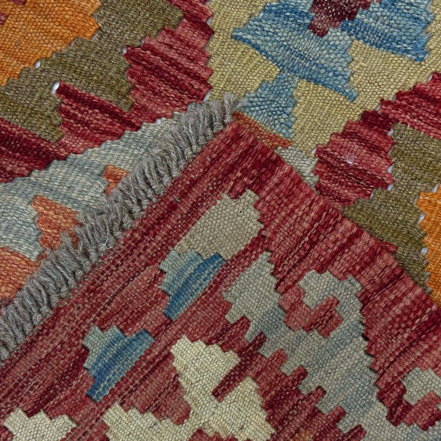 Hand Woven Wool Kelim 2' 10" x 4' 11" ft / 86 x 150 cm - No. R38819