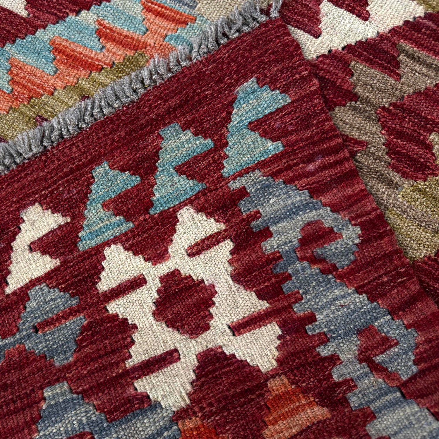 Hand Knotted Afghan Style Kilim 2' 9" x 4' 2" ft / 85 x 126 cm - No. R38821