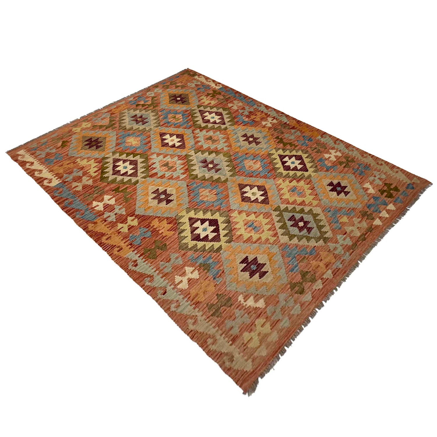 Hand Knotted Flatweave Kilim 4' 5" x 6' 7" ft / 135 x 200 cm - No. R38823