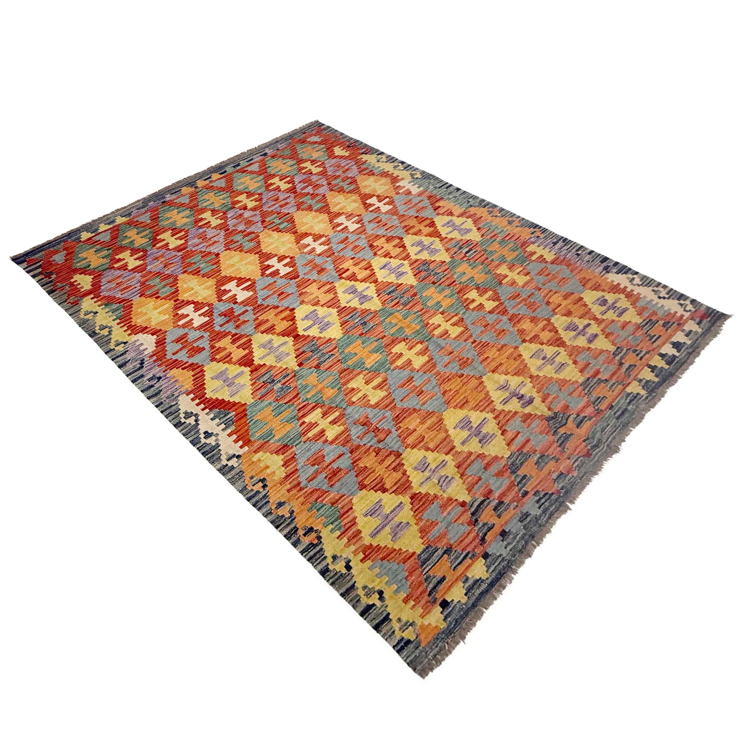 Handmade Vegetable Kelim 6' 0" x 8' 1" ft / 182 x 247 cm - No. R38940