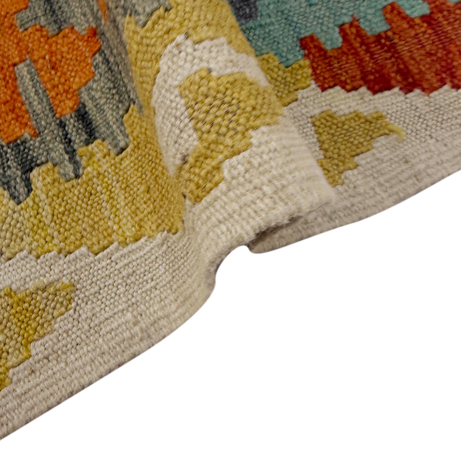 Handmade Turkish Design Wool Kilim 5' 0" x 6' 4" ft / 152 x 194 cm - No. R38941