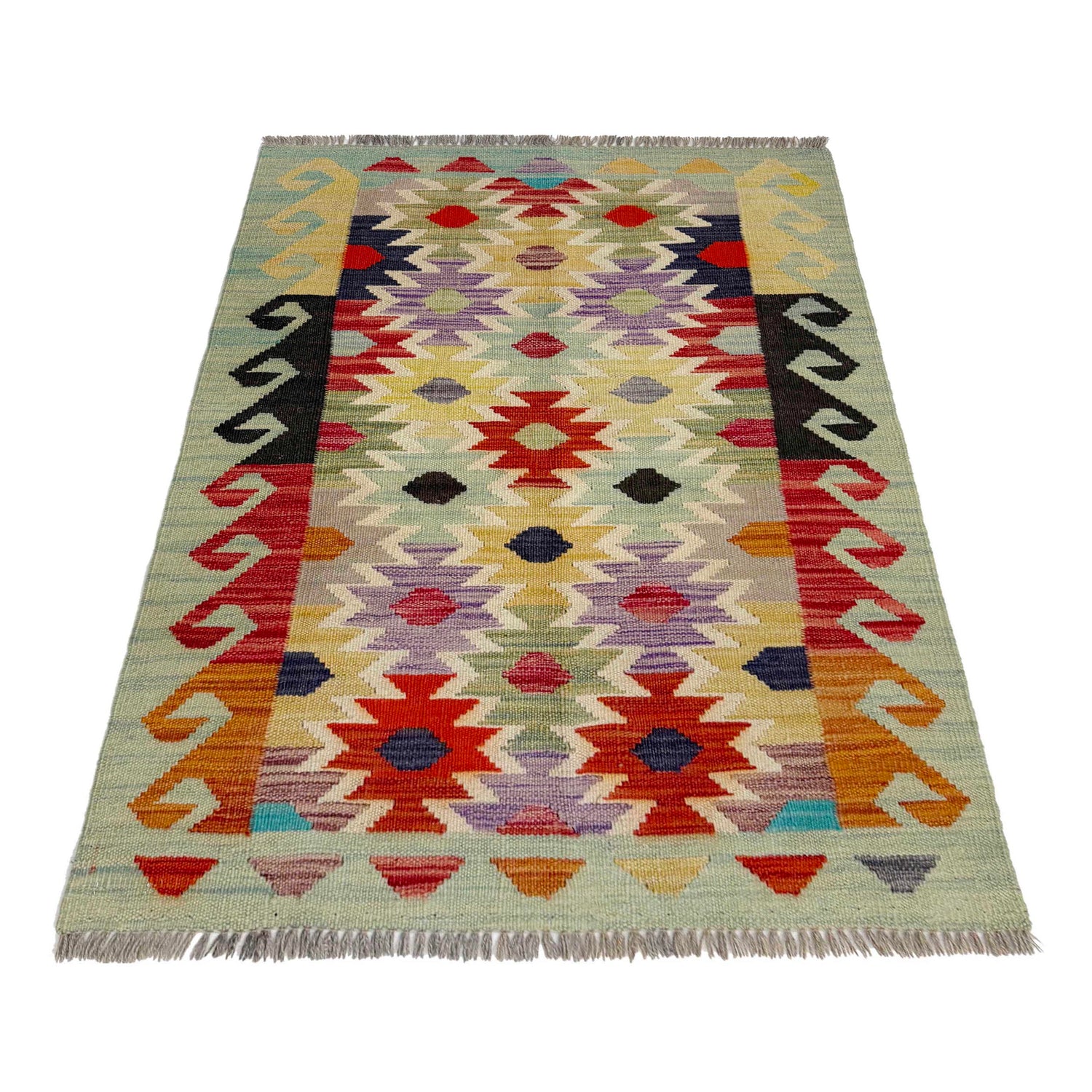 Hand Made Afghan Kilim 2' 6" x 4' 0" ft / 77 x 122 cm - No. R38953