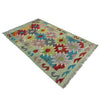 Multi Color ful Flat-Weave Wool Kilim 2' 6" x 4' 0" ft / 77 x 121 cm - No. R38954
