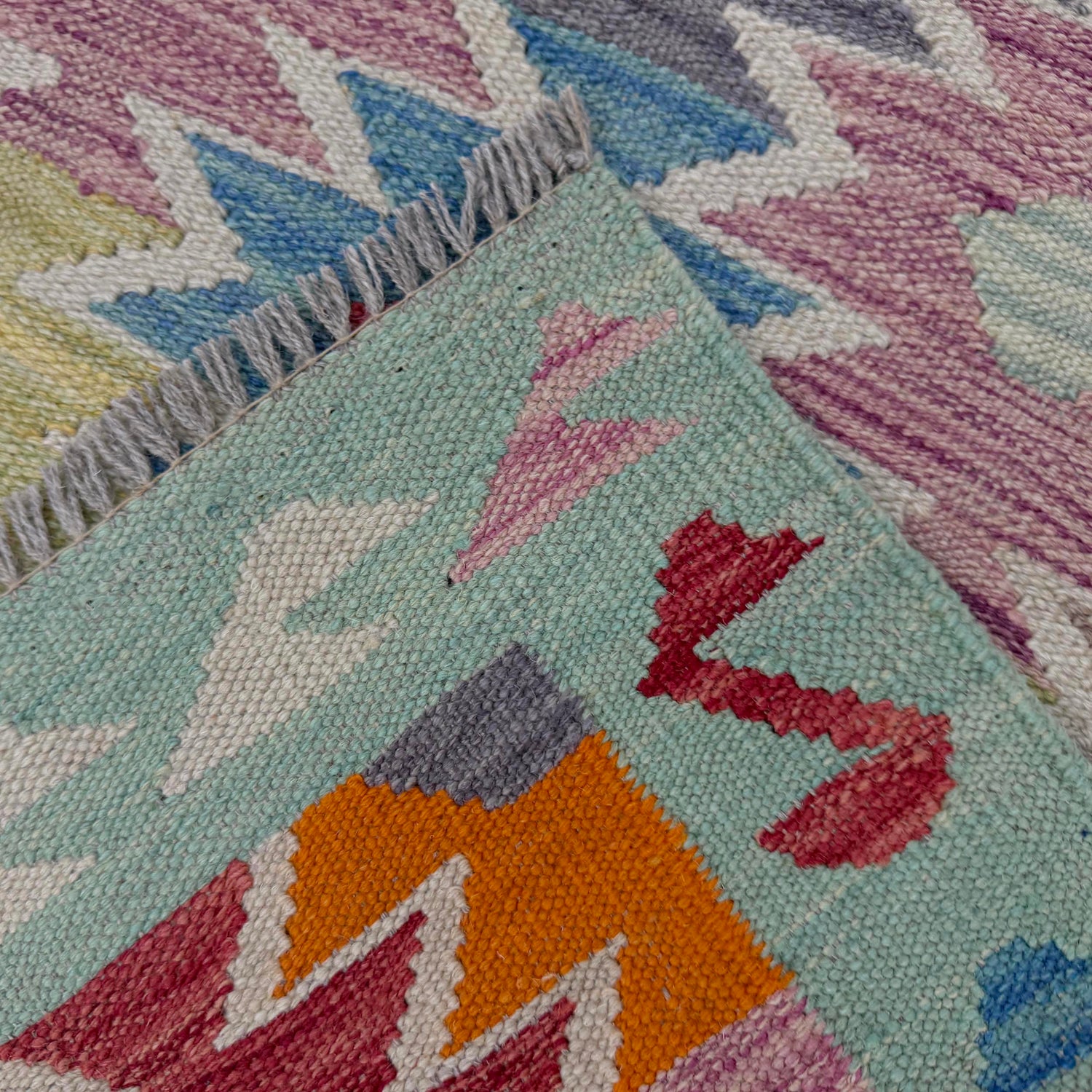 Multi Color ful Flat-Weave Wool Kilim 2' 6" x 4' 0" ft / 77 x 121 cm - No. R38954