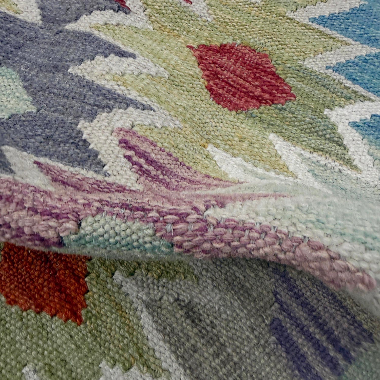 Multi Color ful Flat-Weave Wool Kilim 2' 6" x 4' 0" ft / 77 x 121 cm - No. R38954