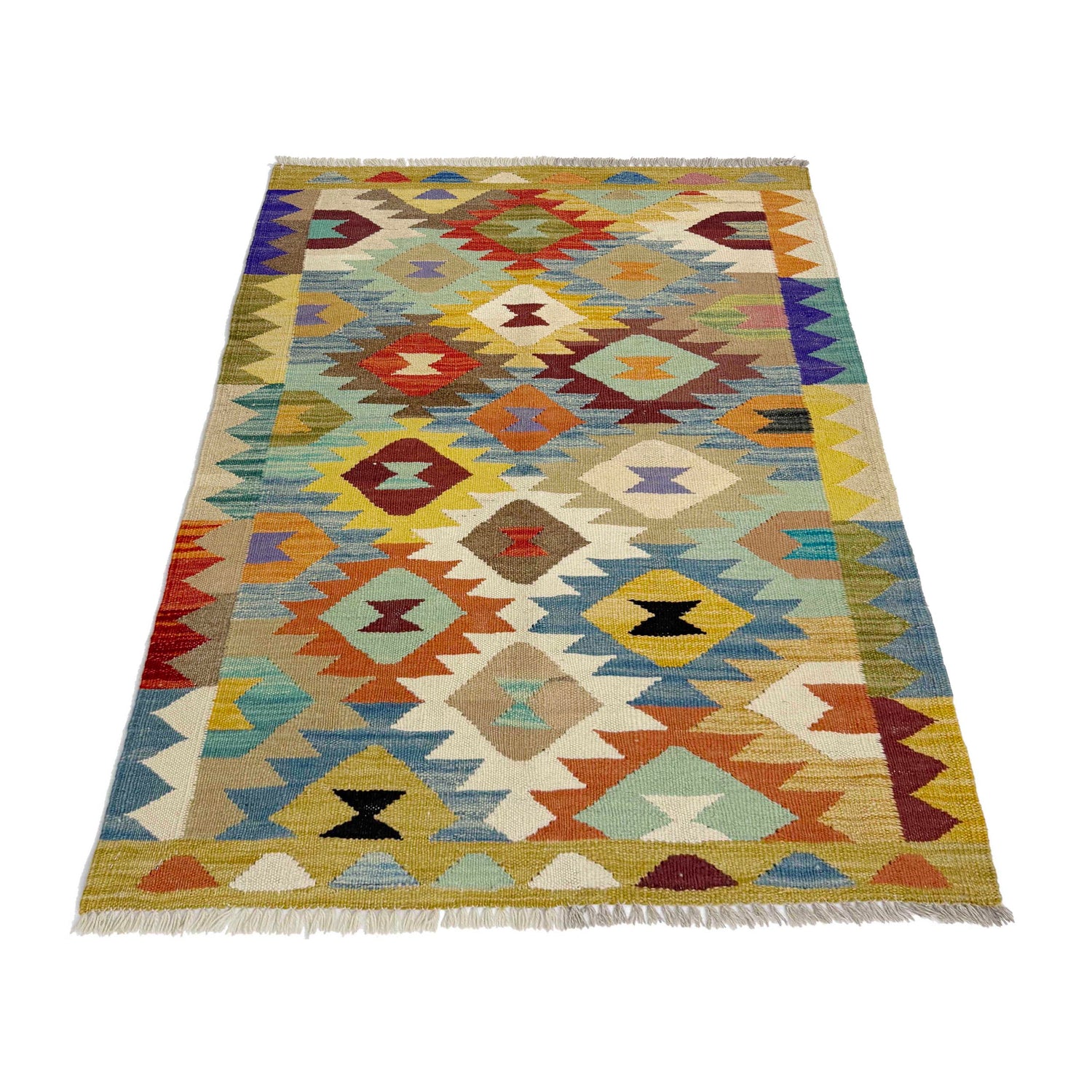 Handmade Vegetable Kelim 2' 7" x 4' 2" ft / 81 x 127 cm - No. R38956