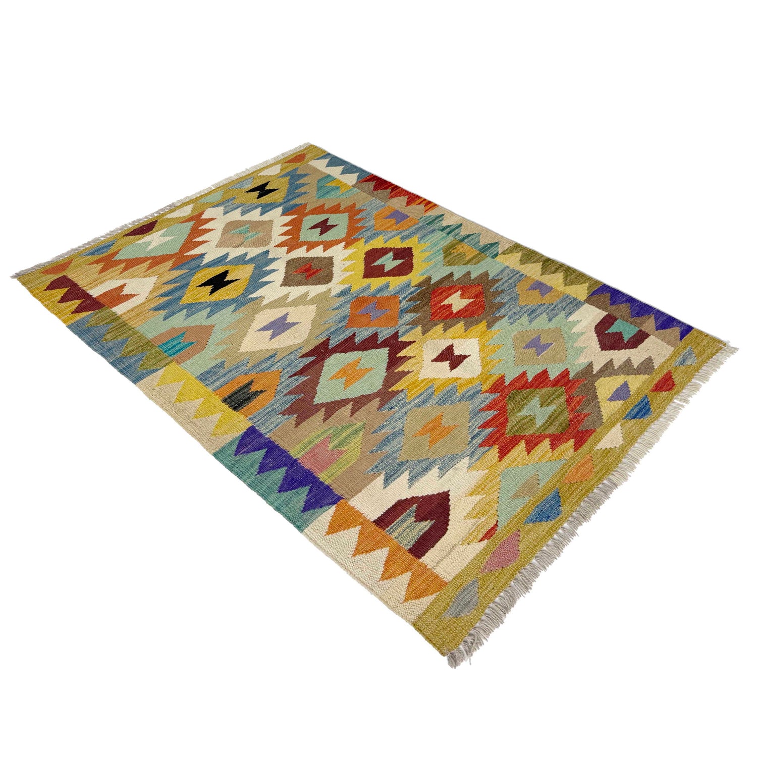 Handmade Vegetable Kelim 2' 7" x 4' 2" ft / 81 x 127 cm - No. R38956