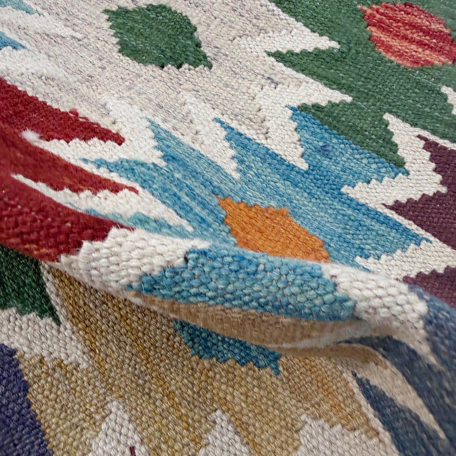 Hand Knotted Afghan Style Kilim 2' 6" x 4' 2" ft / 77 x 126 cm - No. R38957