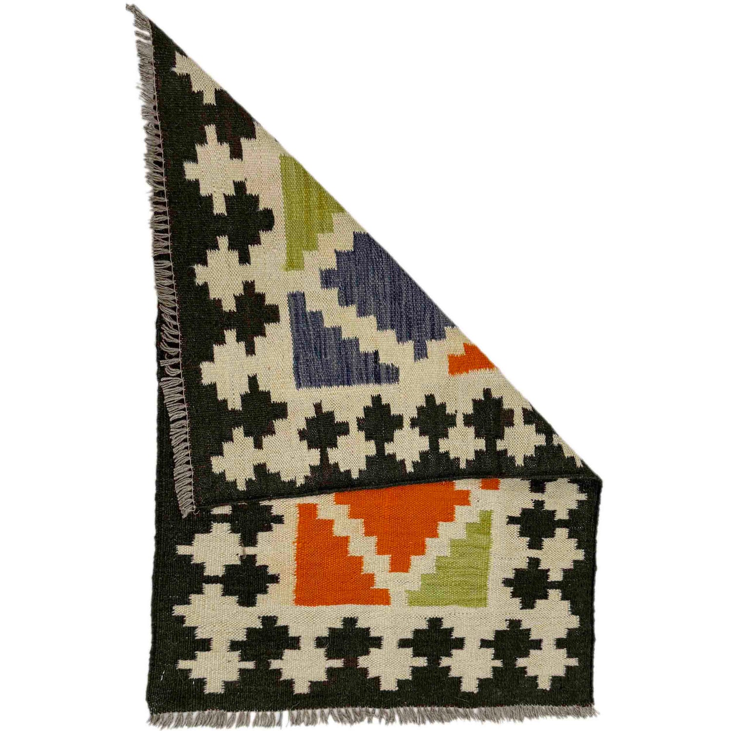 Hand Made Afghan Kilim 2' 0" x 2' 11" ft / 60 x 90 cm - No. R38964