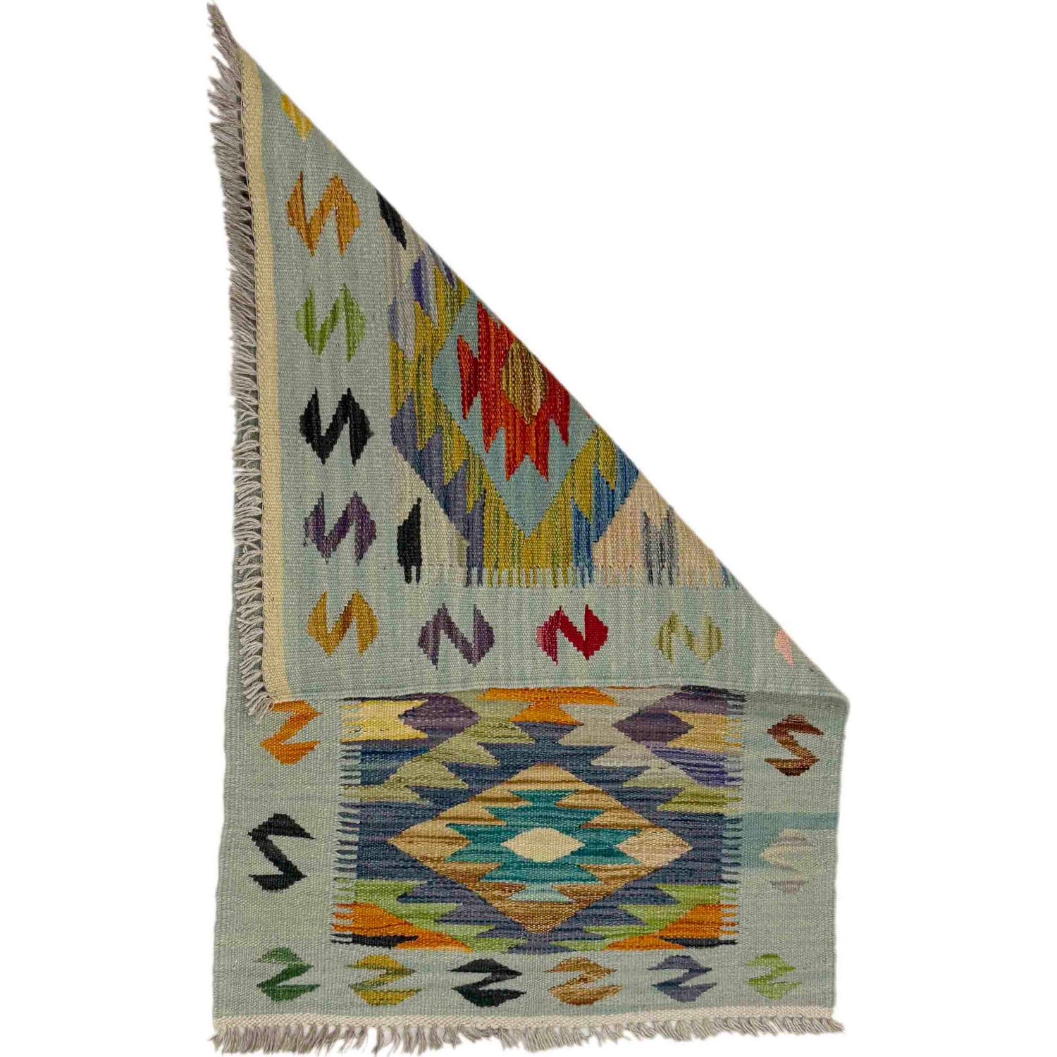 Handmade Vegetable Kilim 2' 0" x 3' 2" ft / 62 x 96 cm - No. R38967