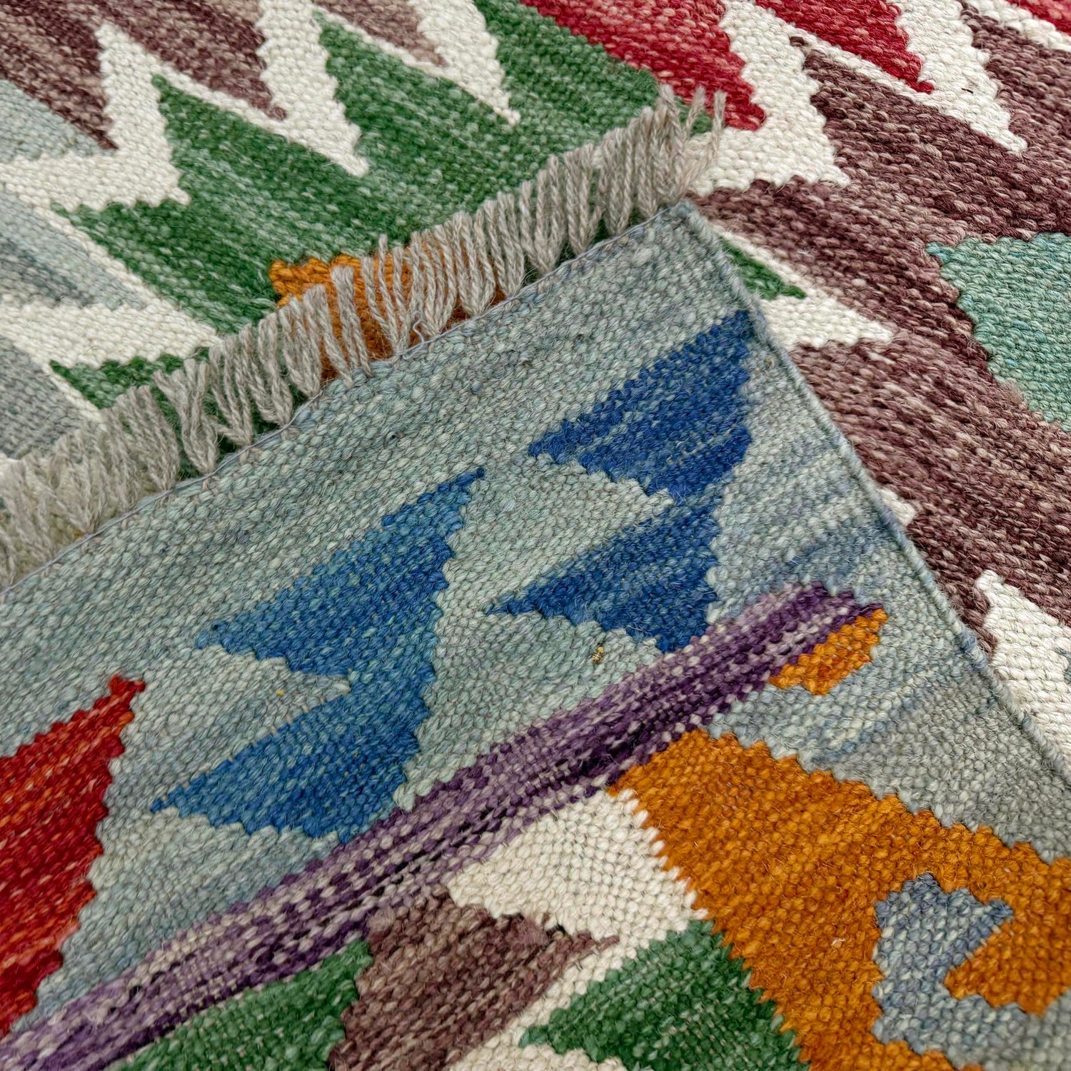Hand Woven Wool Kelim 2' 7" x 4' 1" ft / 78 x 125 cm - No. R38977