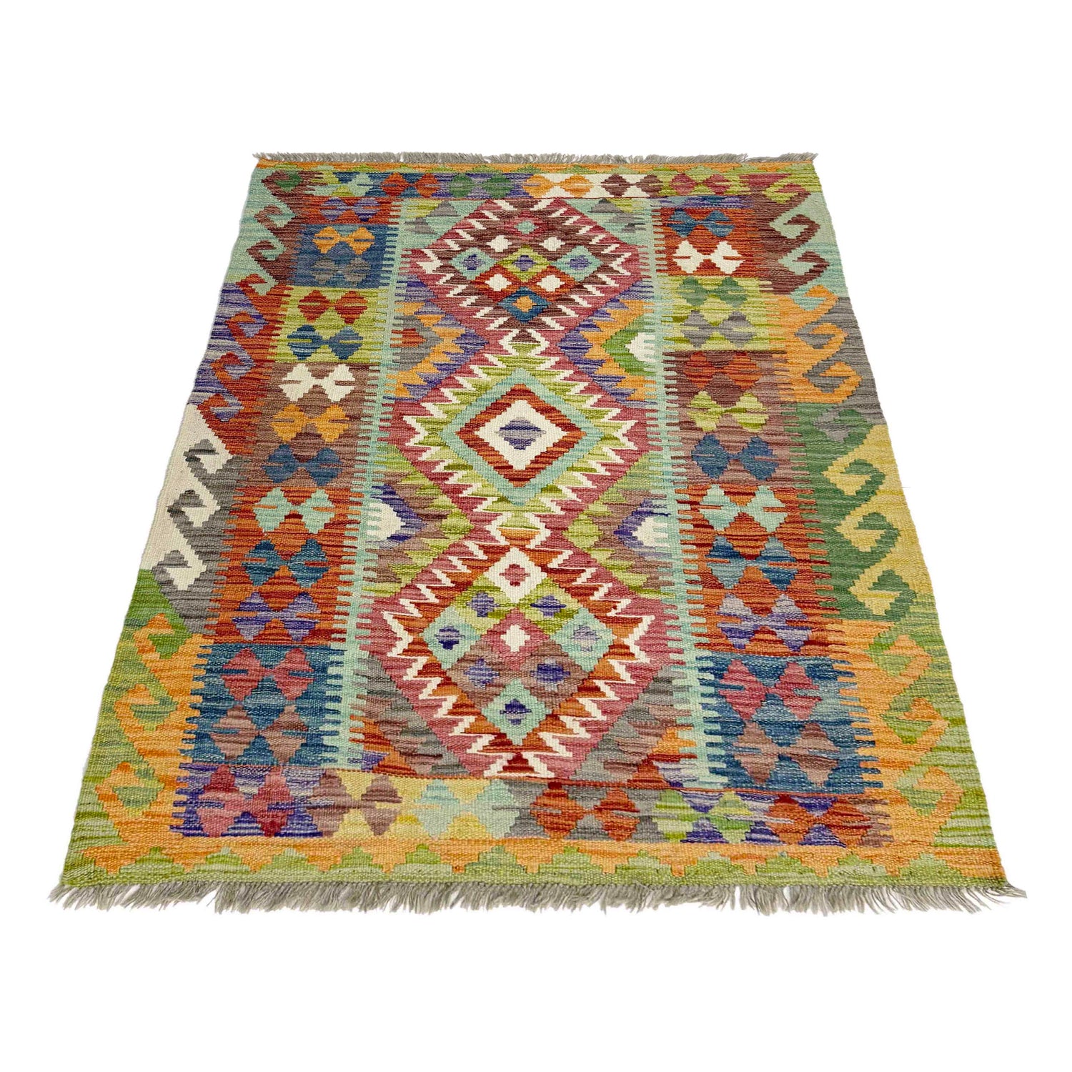 Handmade Vegetable Kilim 3' 5" x 4' 11" ft / 103 x 150 cm - No. R38979