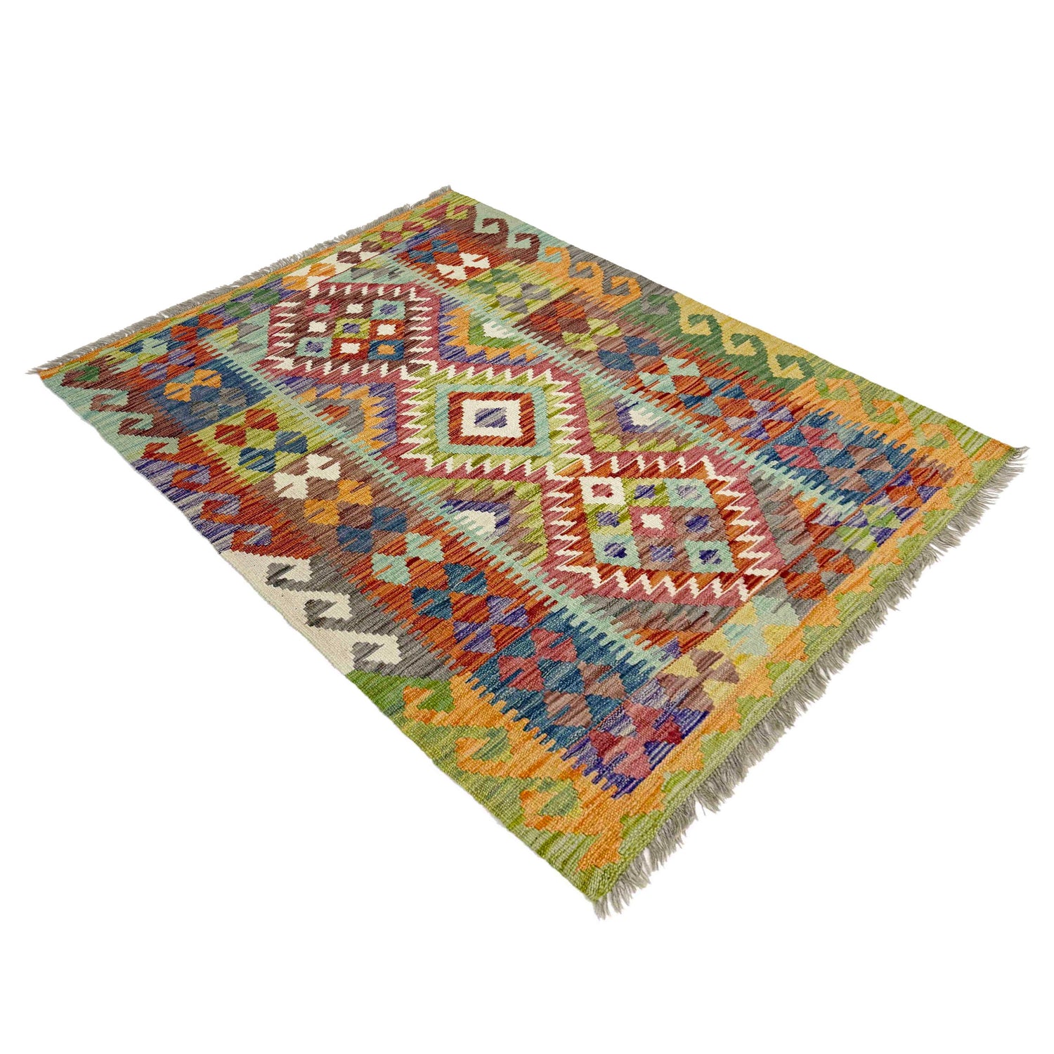 Handmade Vegetable Kilim 3' 5" x 4' 11" ft / 103 x 150 cm - No. R38979