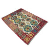 Multi Color ful Flat-Weave Wool Kilim 3' 5" x 4' 8" ft / 103 x 143 cm - No. R38981