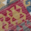 Multi Color ful Flat-Weave Wool Kilim 3' 5" x 4' 8" ft / 103 x 143 cm - No. R38981