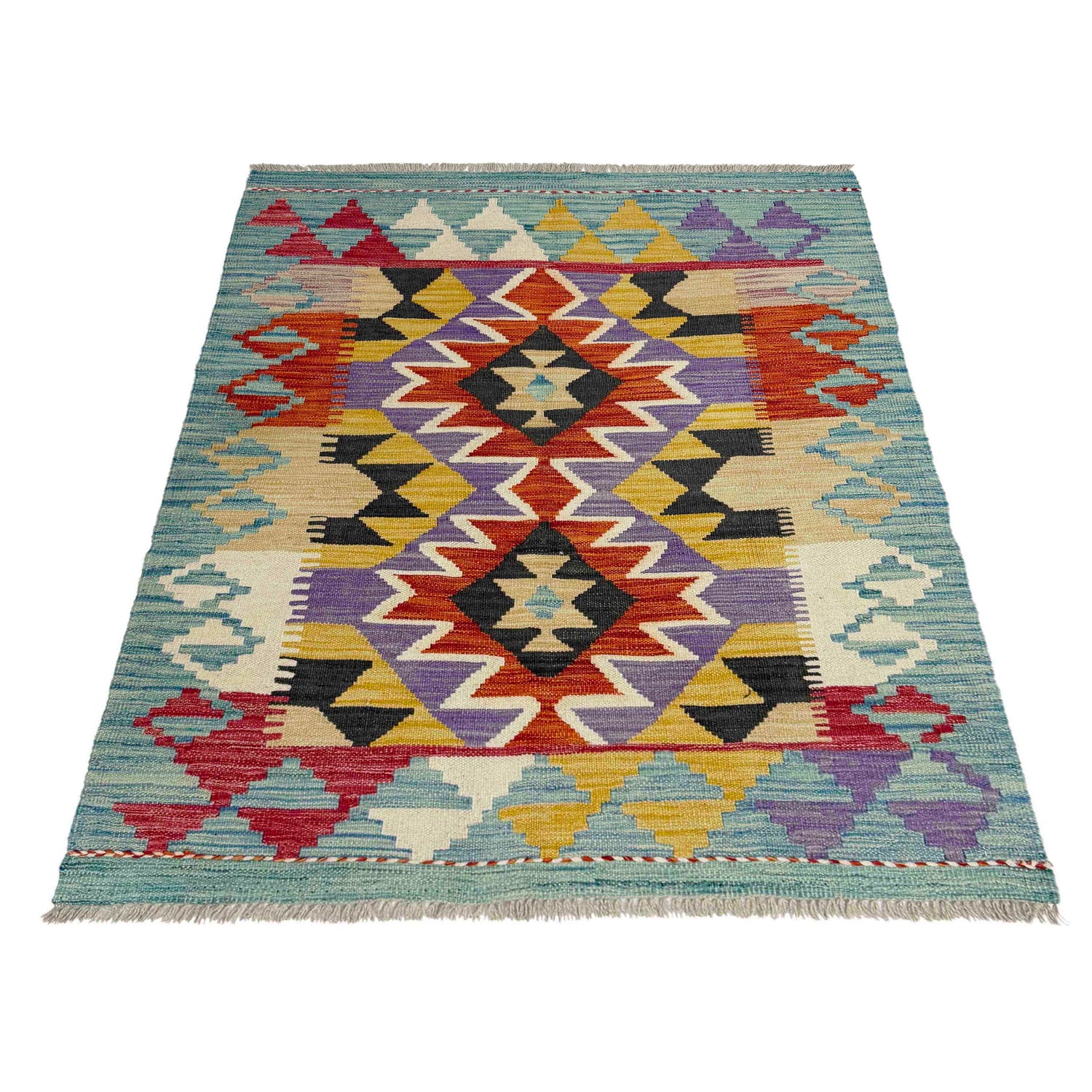Handmade Vegetable Kilim 3' 6" x 4' 9" ft / 106 x 145 cm - No. R38982