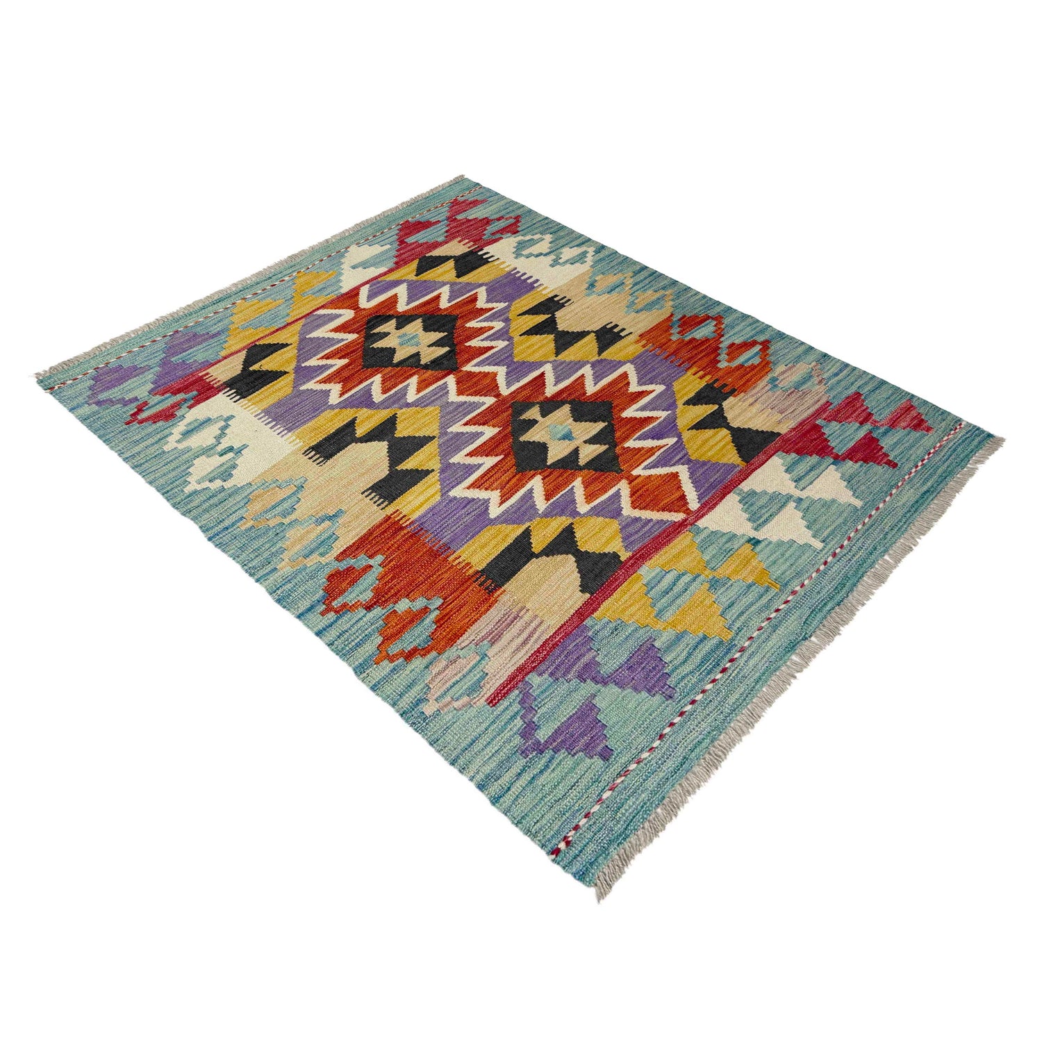 Handmade Vegetable Kilim 3' 6" x 4' 9" ft / 106 x 145 cm - No. R38982