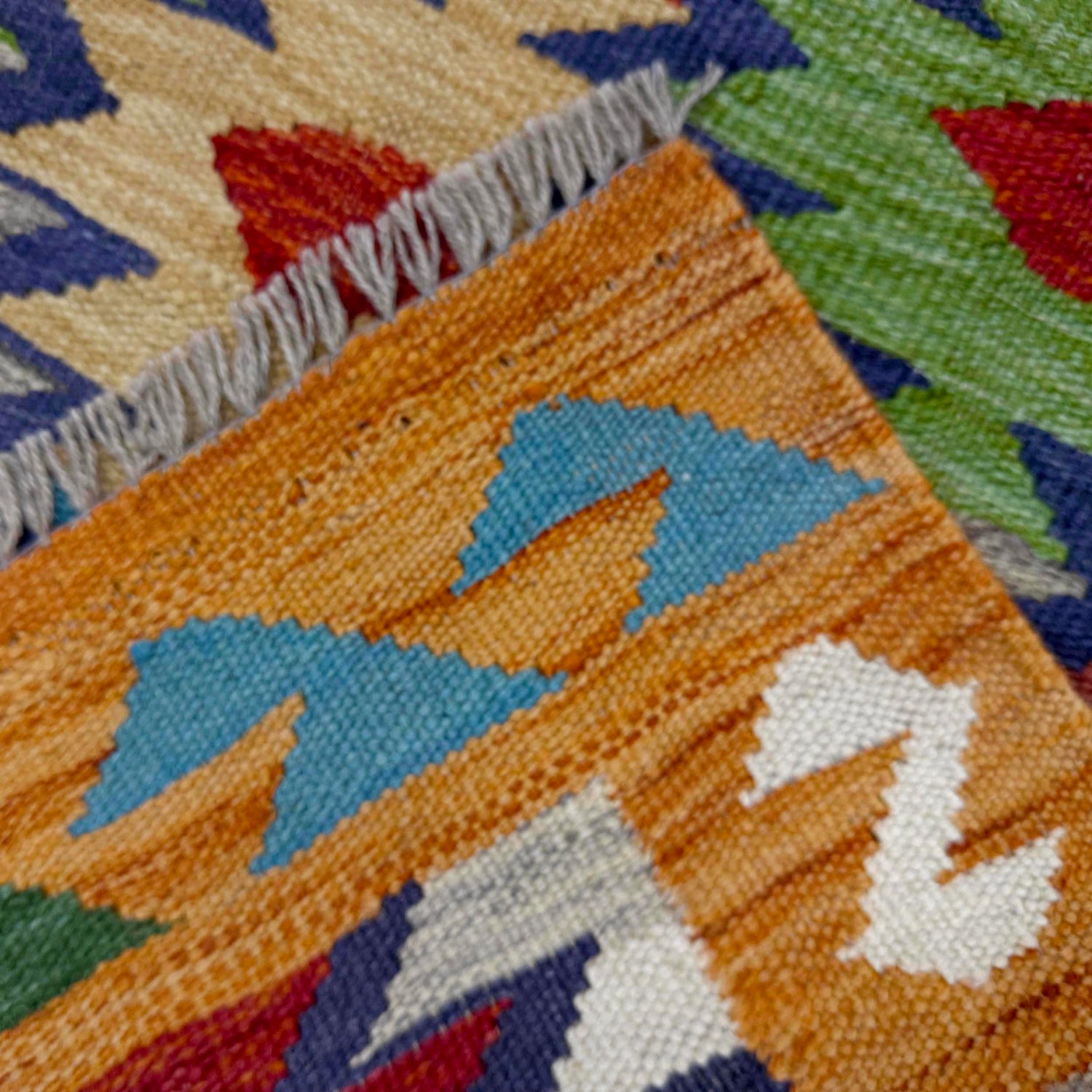 Handmade Afghan Vegetable Kilim 2' 7" x 4' 0" ft / 79 x 123 cm - No. R38990