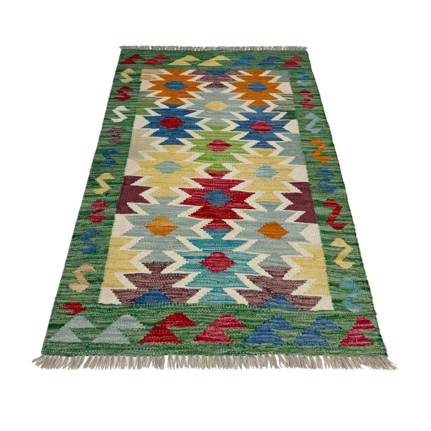 Hand Made Afghan Kilim 2' 6" x 4' 1" ft / 76 x 124 cm - No. R38991