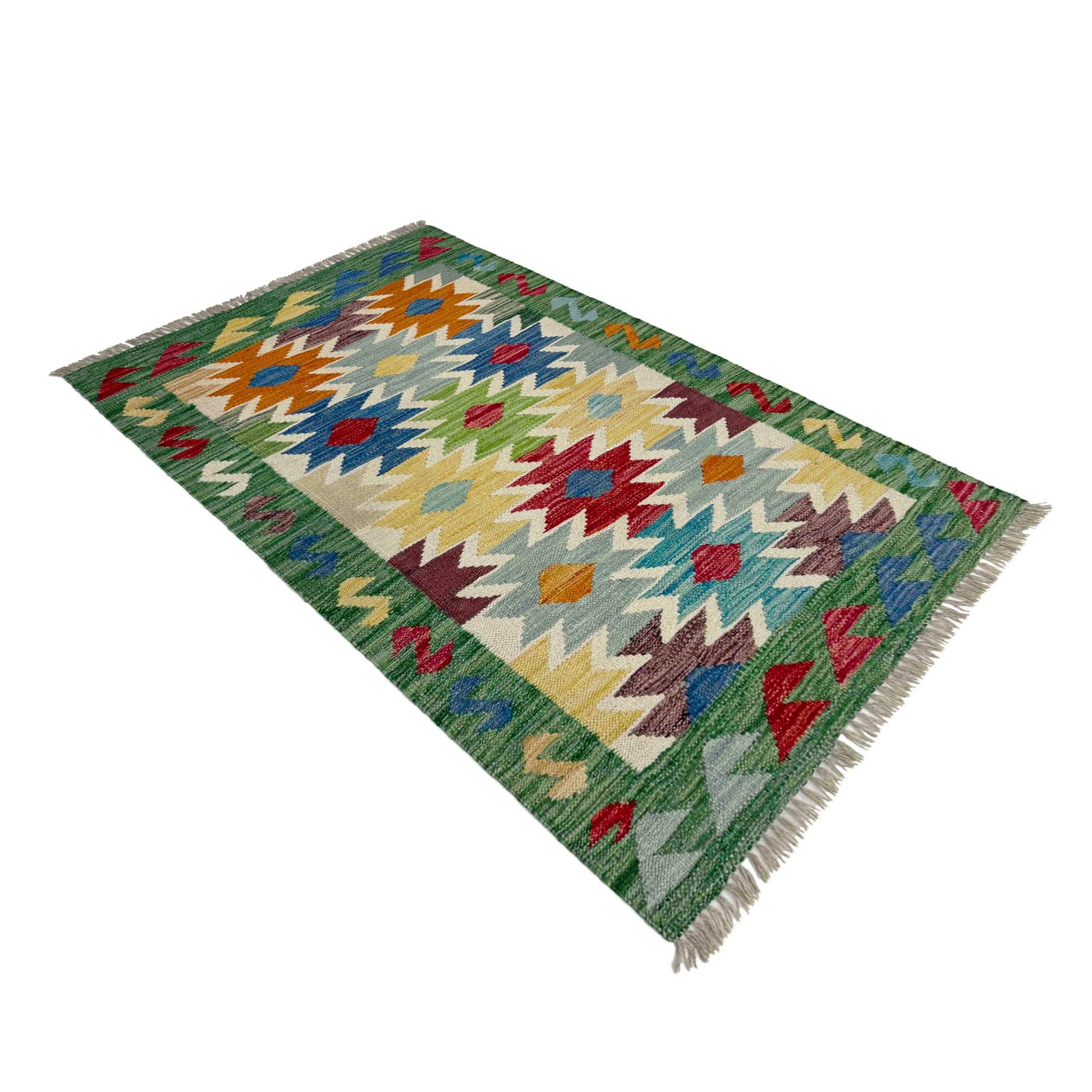 Hand Made Afghan Kilim 2' 6" x 4' 1" ft / 76 x 124 cm - No. R38991