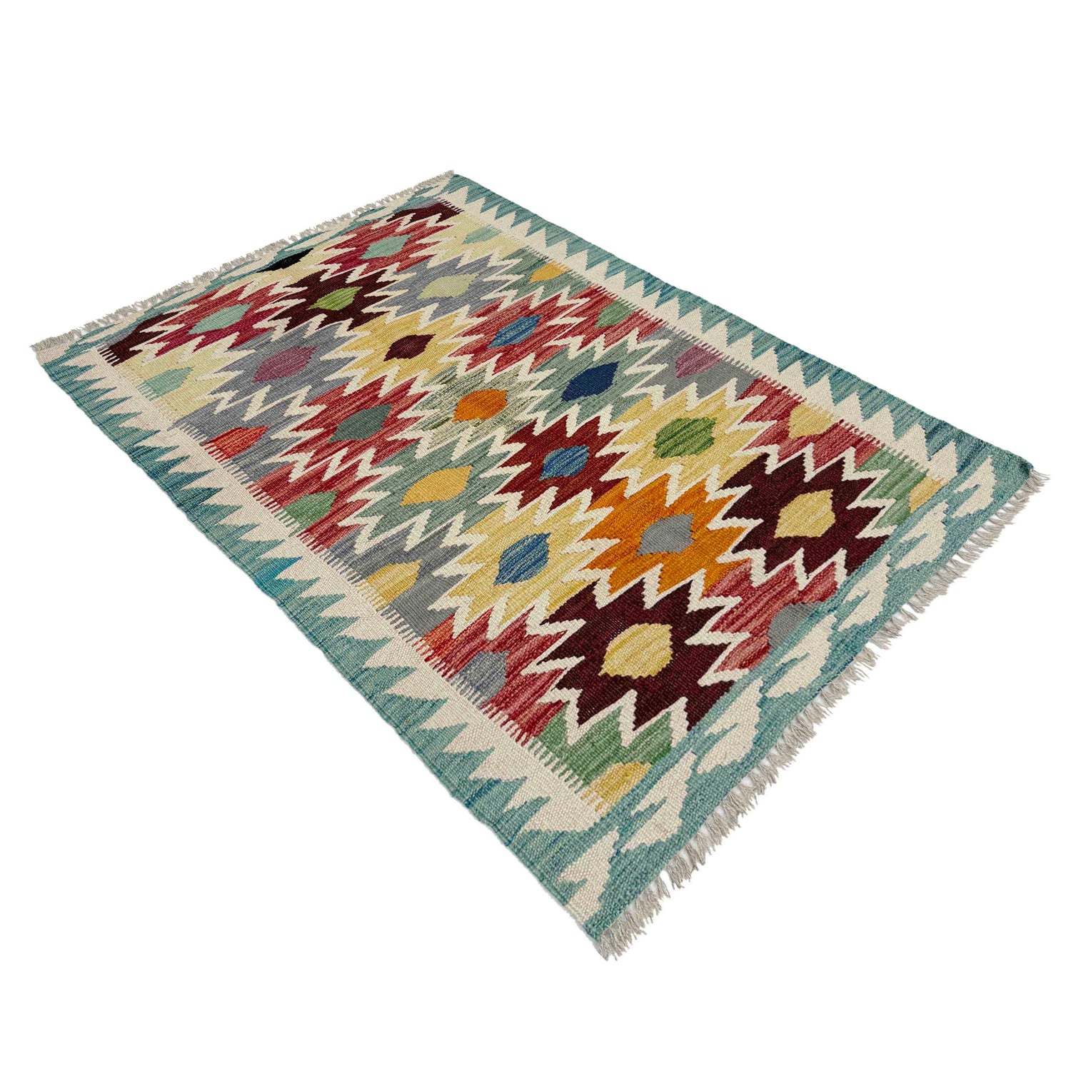 Hand Woven Wool Kelim 2' 8" x 3' 11" ft / 81 x 120 cm - No. R38993