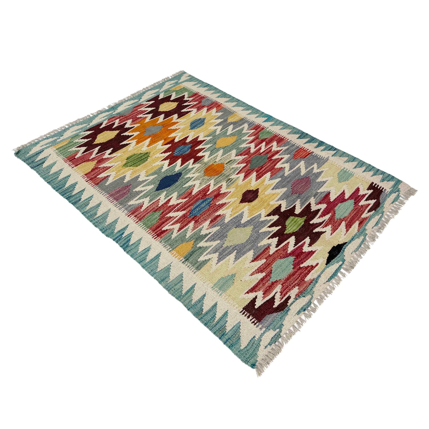 Hand Woven Wool Kelim 2' 8" x 3' 11" ft / 81 x 120 cm - No. R38993